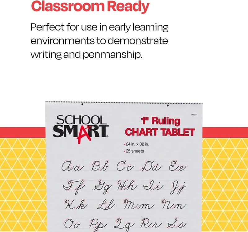 School Smart Chart Paper Pad, 32 x 24 Inches, 1 Inch Rule, 25 Sheets - Image 4